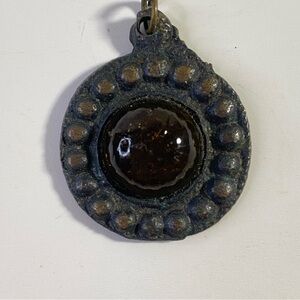 Vintage Brutalist Amber Glass Pendant
